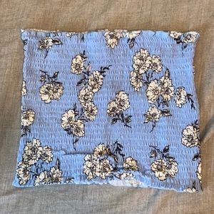 Blue floral tube top